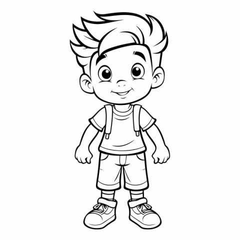 Vector illustration of Cute Little Boy Cartoon Character for Col