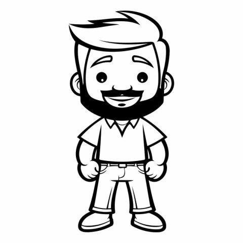 Hipster Man Cartoon Mascot Character Vector Illustration Design