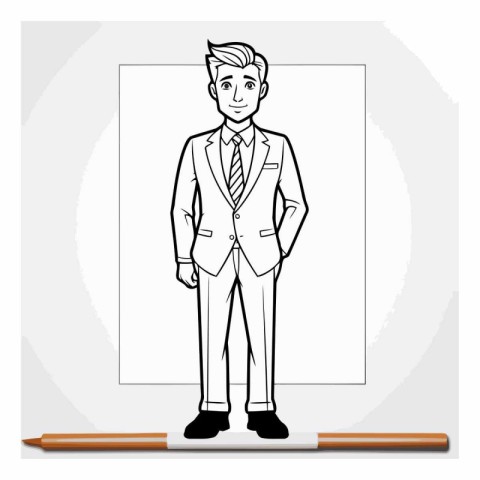 Businessman cartoon over white background. Eps 10.