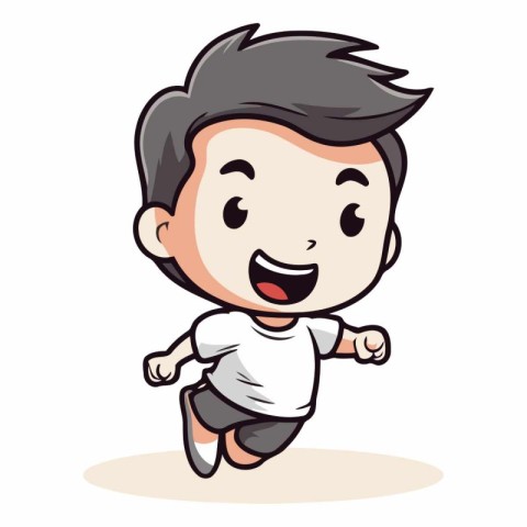 Cute Boy Running - Cartoon Vector IllustrationÃ¯Â»Â¿