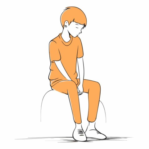 Illustration of a girl sitting on a chair.