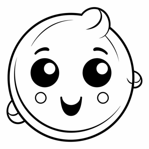 Cute baby face icon. Cartoon illustration of cute baby face vect