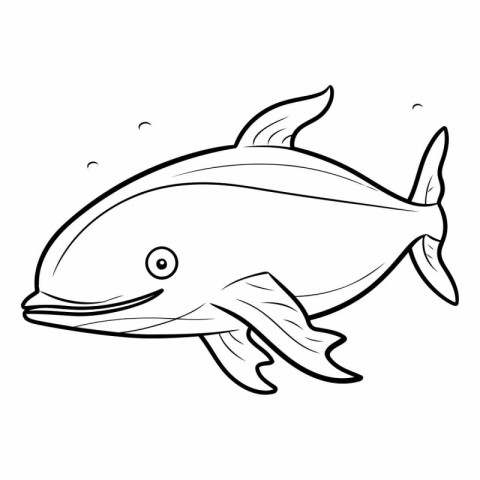 Coloring book for children: fish (whale)