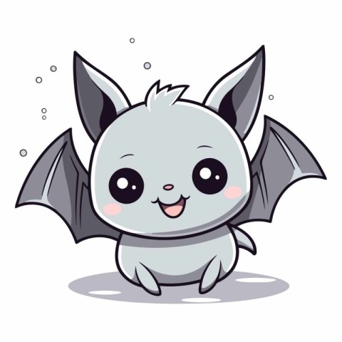 Cute bat character cartoon vector illustration. Cute cartoon bat