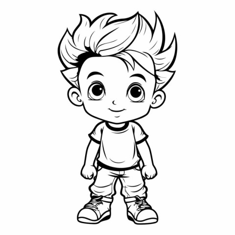 Cute little boy cartoon vector illustration isolated on a white