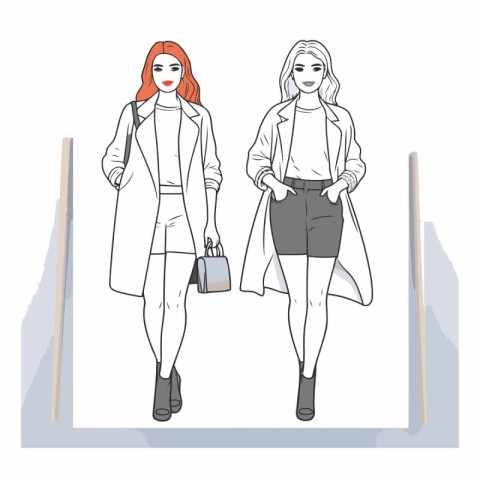 Fashion woman in sketch-style. Fashion girl.