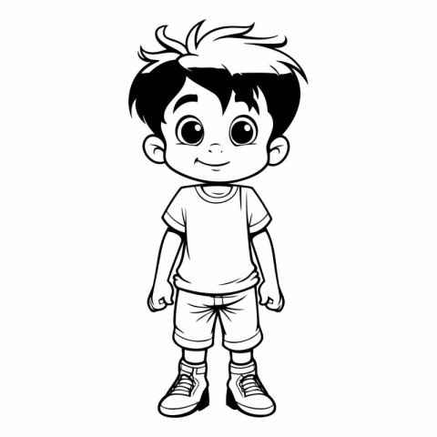 cute little boy cartoon vector illustration graphic design vecto