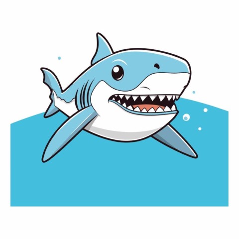 shark cartoon icon over white background. colorful design