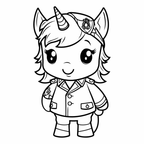 Coloring Page Outline Of Cute Unicorn Fantasy Character Vector I