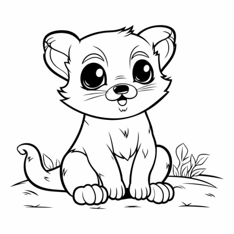 Cute Cartoon Spotted Cat - Coloring Book for adults and children