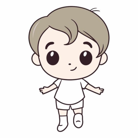 Cute little boy cartoon vector illustration graphic design vecto