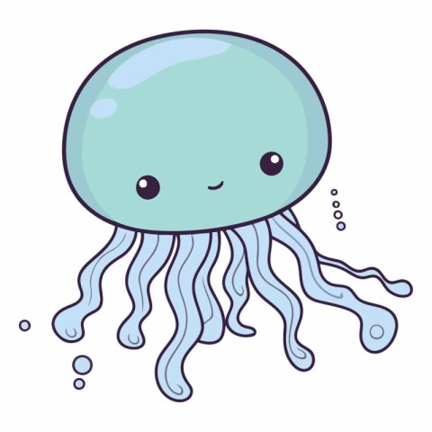 cute jellyfish cartoon vector illustration graphic design vector