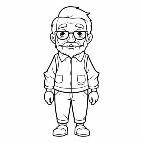 grandfather avatar cartoon character vector illustration graphic