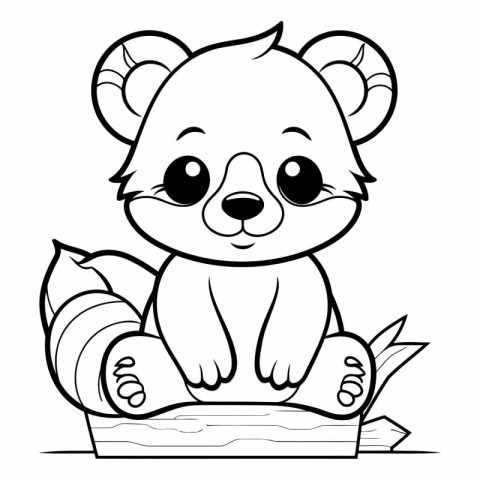 Black and White Cartoon Illustration of Cute Koala Animal Charac