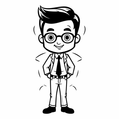 Businessman cartoon with glasses vector illustration graphic des