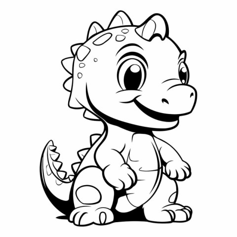 Cute Dinosaur Cartoon Mascot Character Illustration Isolated on