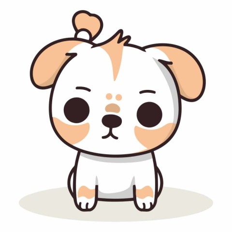 Cute dog cartoon vector illustration. Cute dog character design.