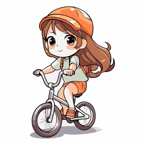 Cute little girl riding a bicycle of a cute little girl riding a