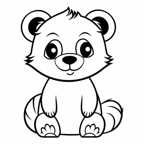 Black and White Cartoon Illustration of Cute Groundhog Animal Ch