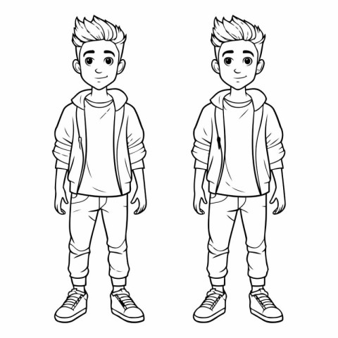 Handsome young man in casual clothes cartoon vector illustration