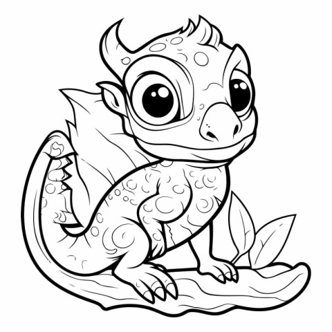 Coloring Page Outline of a Chameleon - Coloring Book