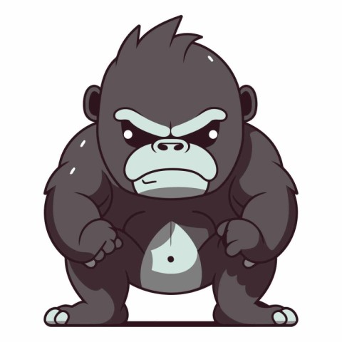 Gorilla Cartoon Mascot Character Vector Illustration. EPS10