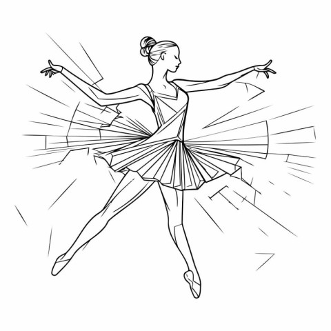 Ballerina in a tutu. Sketch.