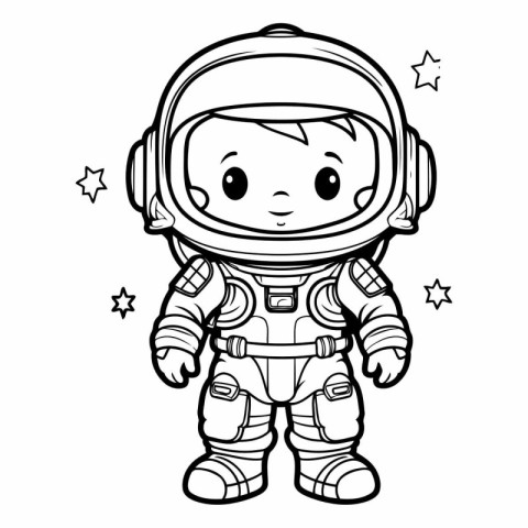 Coloring book for children: astronaut in spacesuit