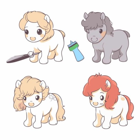 Funny cartoon pony. pony. unicorn. pony. pony. pony