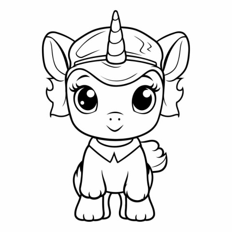 Cute cartoon unicorn. Coloring book for children