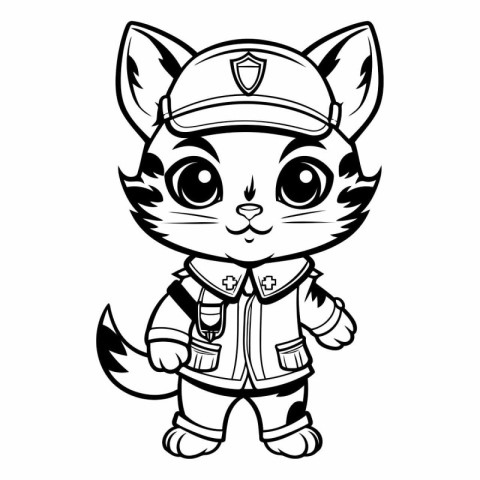 Cute Cartoon Fox Captain Mascot Character.