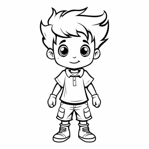 Cute boy cartoon vector illustration isolated on white backgroun