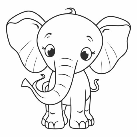 Coloring book for children: Cute elephant.