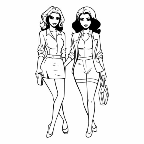 Fashion girls sketch of fashion girls. Fashion girls sketch.