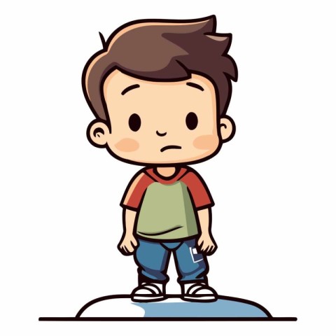 Cute little boy cartoon vector illustration graphic design vecto