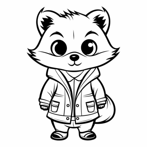 Mascot Illustration of Cute Fox Animal Character Coloring Book