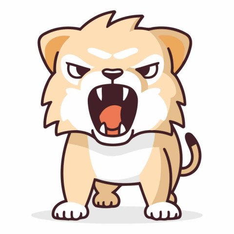 Angry Lion - Cute Cartoon Vector IllustrationÃ¯Â»Â¿