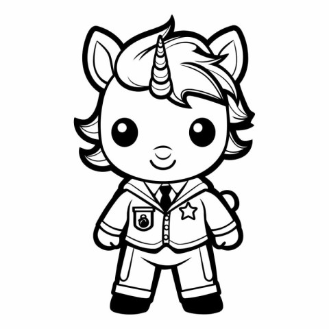 Unicorn Boy Cartoon Mascot Character Vector Illustration.