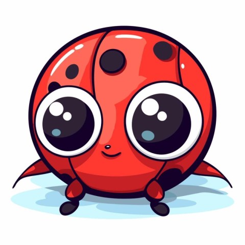 Cartoon ladybug isolated on a white background.