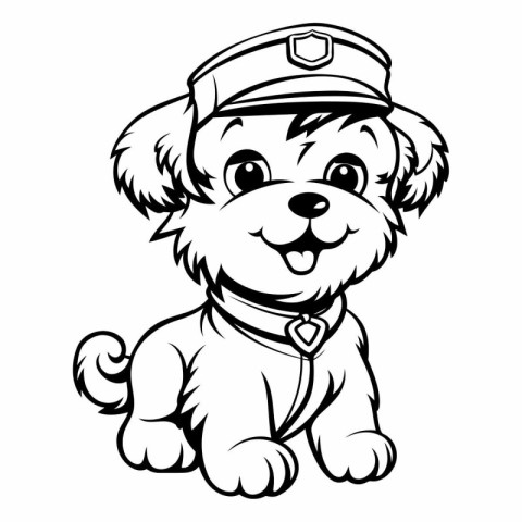 Cute cartoon dog in a pilot's cap.