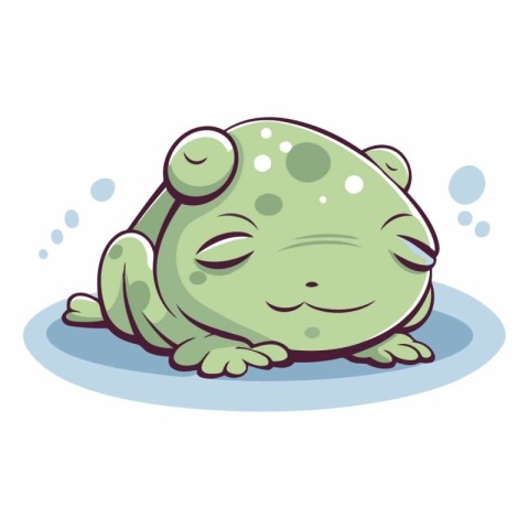 Cute cartoon frog isolated on a white background.