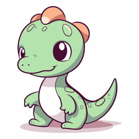 Cute cartoon dinosaur isolated on a white background.