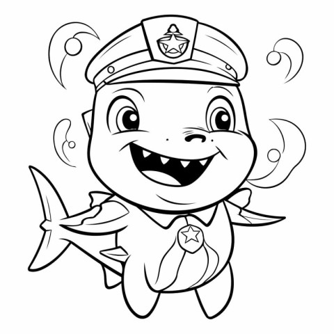 Coloring Page Outline Of Cartoon Navy Ship Captain Character Col