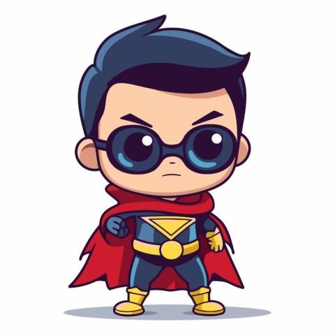 Superhero Boy Cartoon Mascot Character Vector Illustration Desig