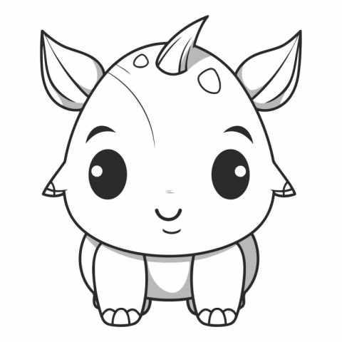 cute little rhinoceros isolated icon vector illustration desing