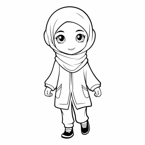 Cute muslim girl in hijab. Muslim kid