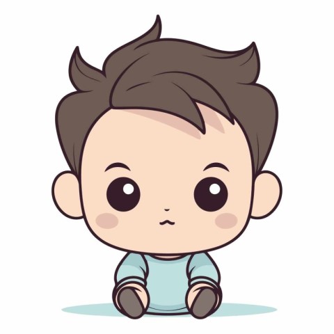 cute little boy cartoon vector illustration graphic design vecto