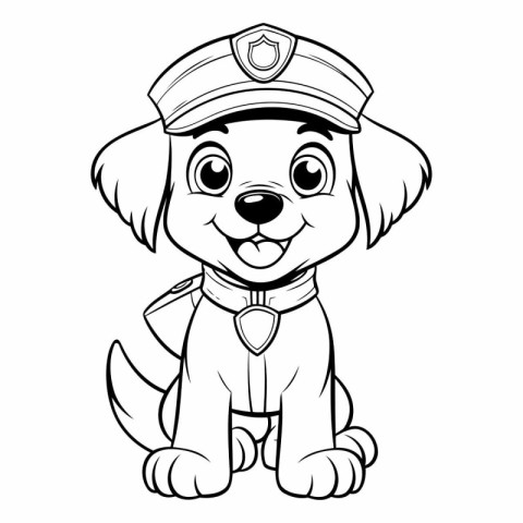 Cute Cartoon Pilot Dog Coloring Book.