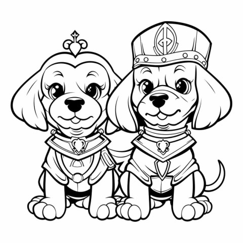 Illustration of a Cute Dachshund Dog and King