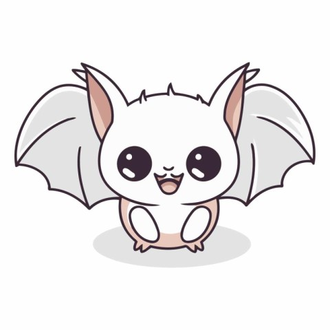 Cute cartoon bat isolated on a white background.